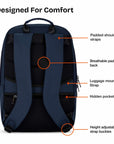 Navy Blue Minimalist Laptop Backpack