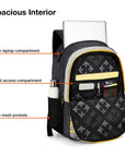 Grey Wave Design Multi-Compartment Laptop Backpack