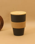 Eco-Friendly Bamboo Lid Coffee Mug with Cork Grip