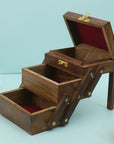 3 Layer Wooden Jewellery Box for women