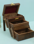 3 Layer Wooden Jewellery Box for women
