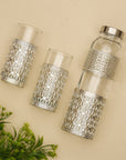 German Silver Bottle & Glass Set