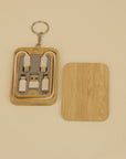 Bamboo Multi-Connector Charging Cable Kit with Keychain