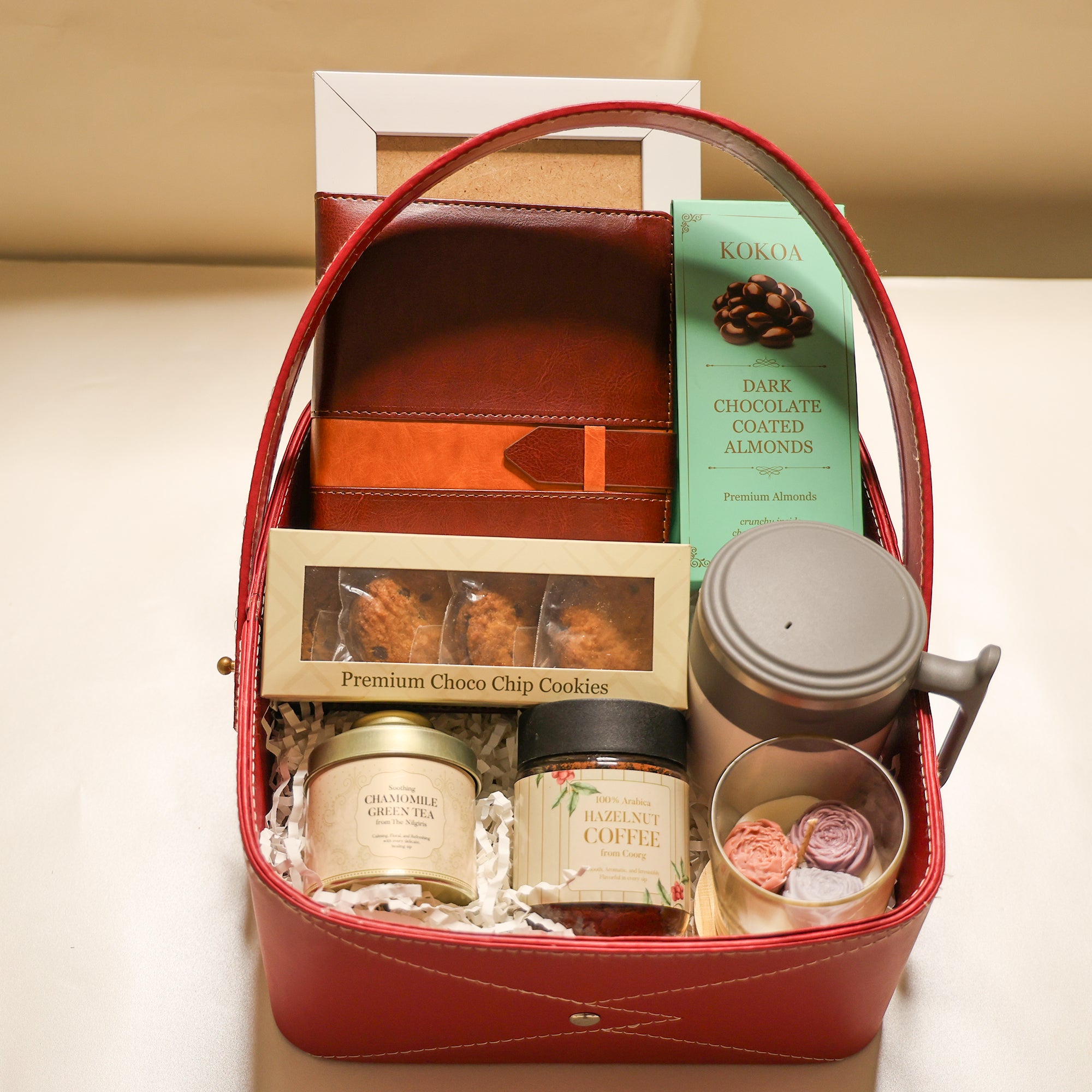 Leatherette Basket Gourmet Hamper