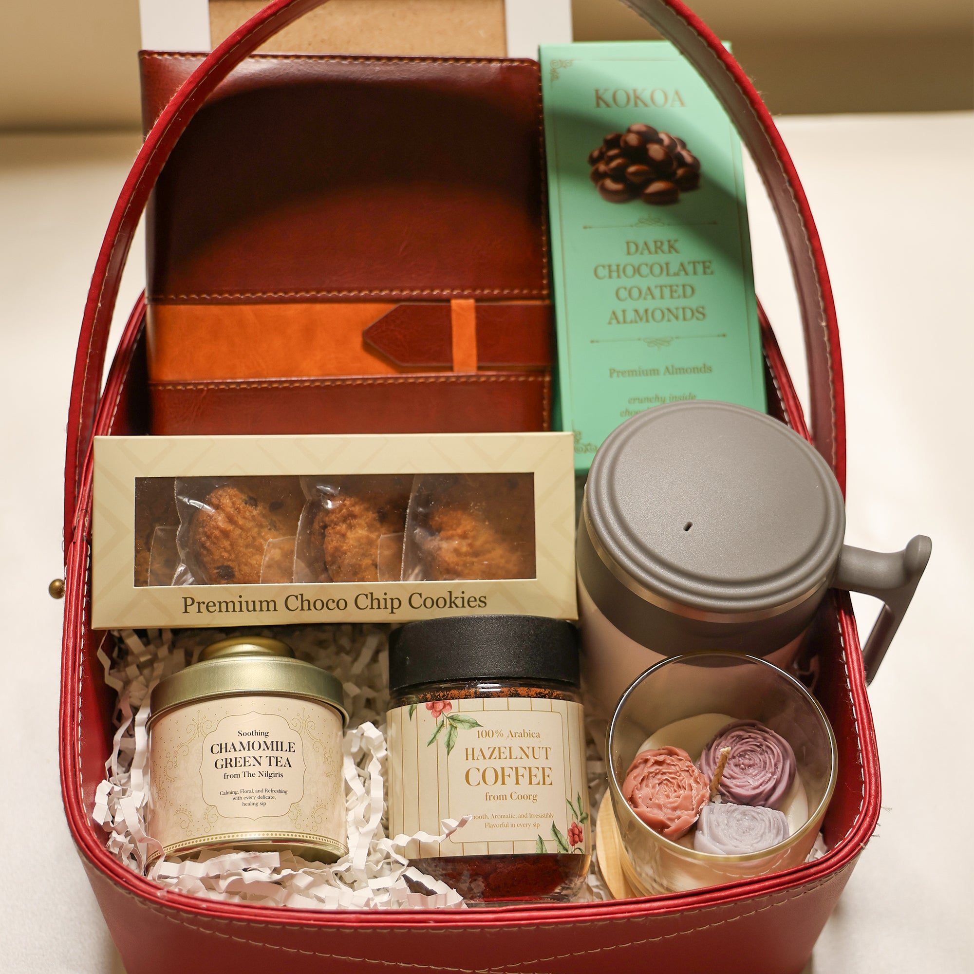 Leatherette Basket Gourmet Hamper