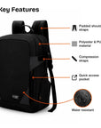 Sleek Black Professional Laptop Backpack