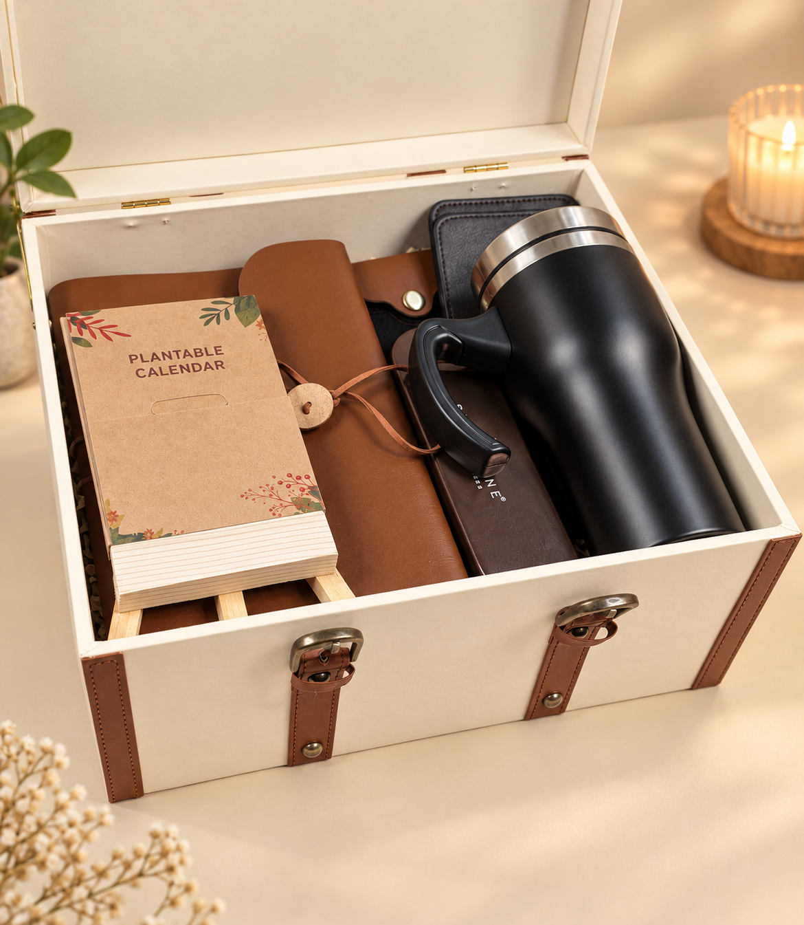 Classic Executive Leather Hamper