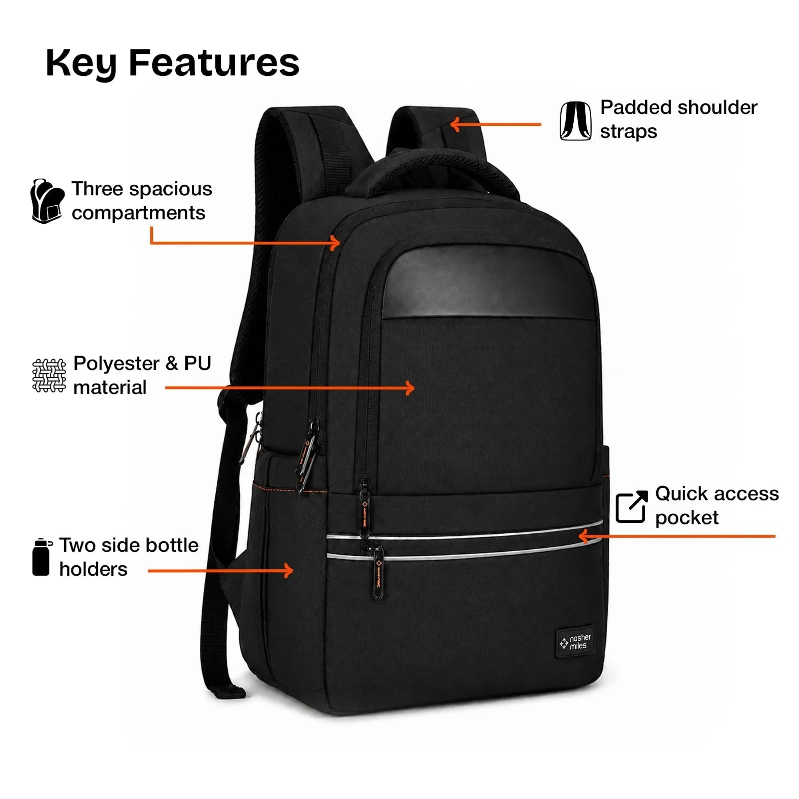 Premium Black Executive Laptop Backpack