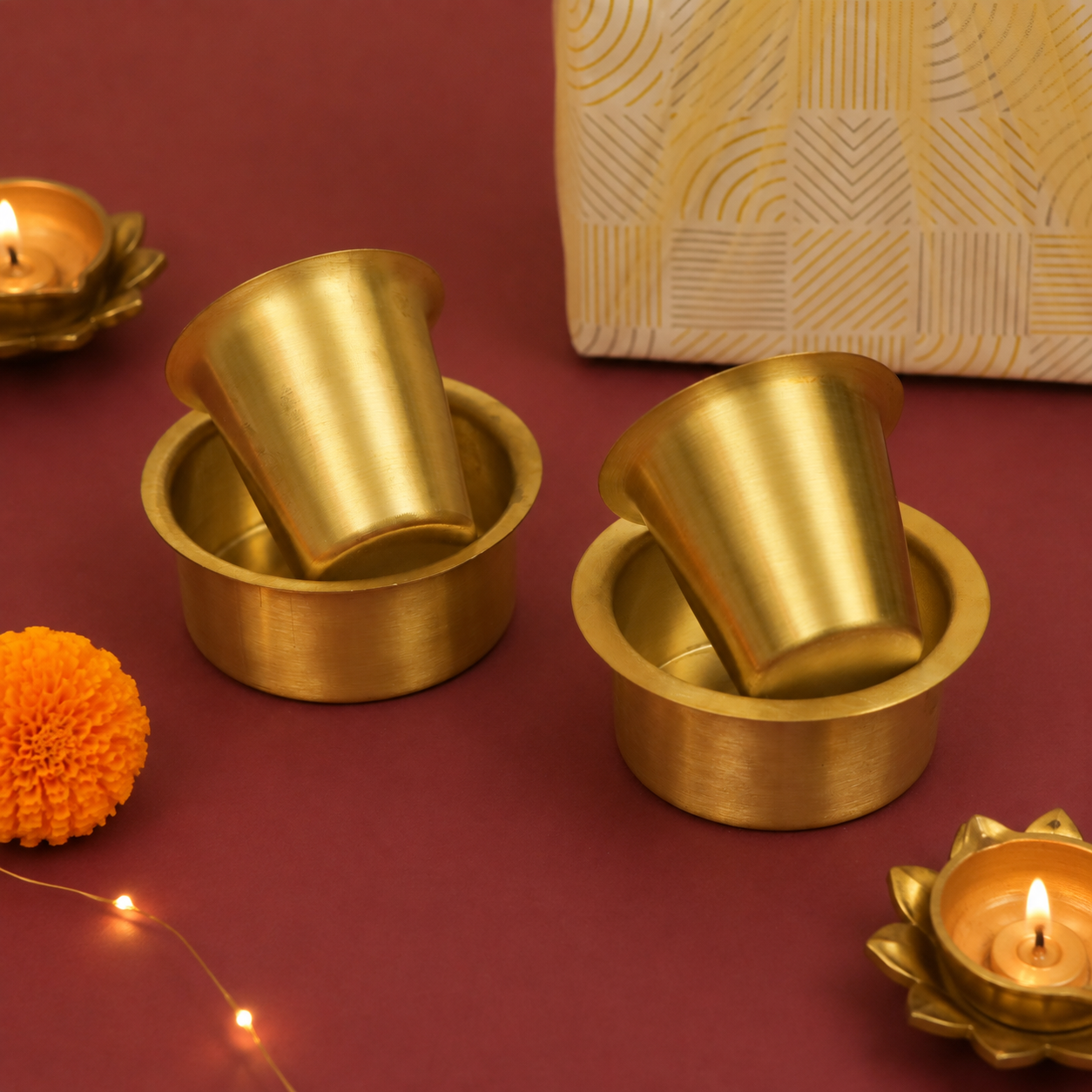 Pure Brass Dabara (Set of 2)