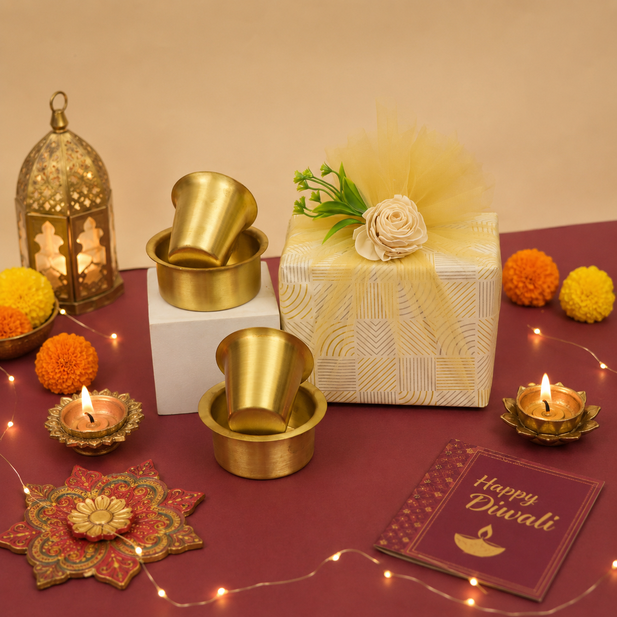 Pure Brass Dabara (Set of 2)