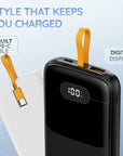 Pebble Portable Power Bank with Built-in Type-C Cable