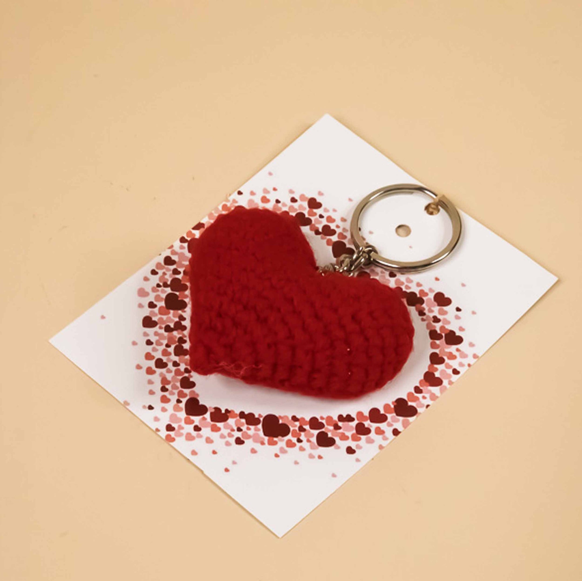Crochet Heart Keychain