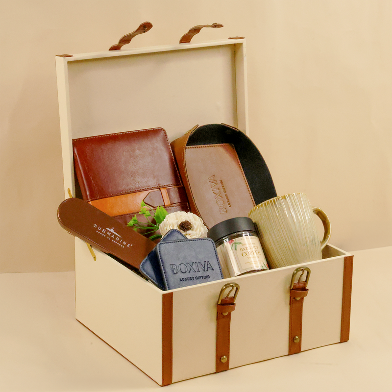 Luxe Leatherette Trunk Hamper