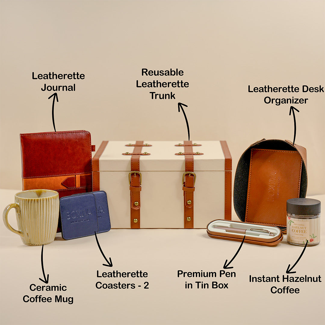 Luxe Leatherette Trunk Hamper