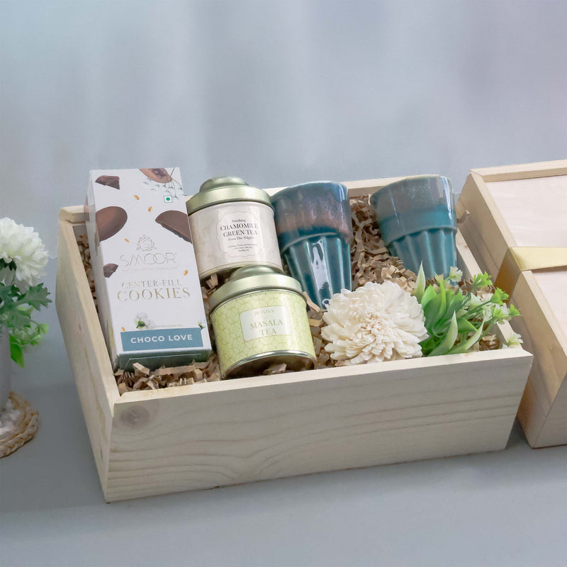 Tea Lovers Hamper in Wooden Gift Box