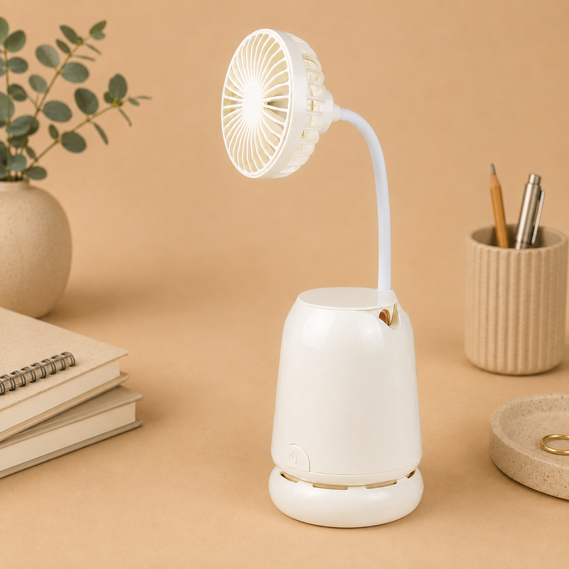 Portable Desk Fan with Flexible Neck