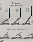 Adjustable Ergonomic Laptop Stand – 3-Level Height & Multi-Angle