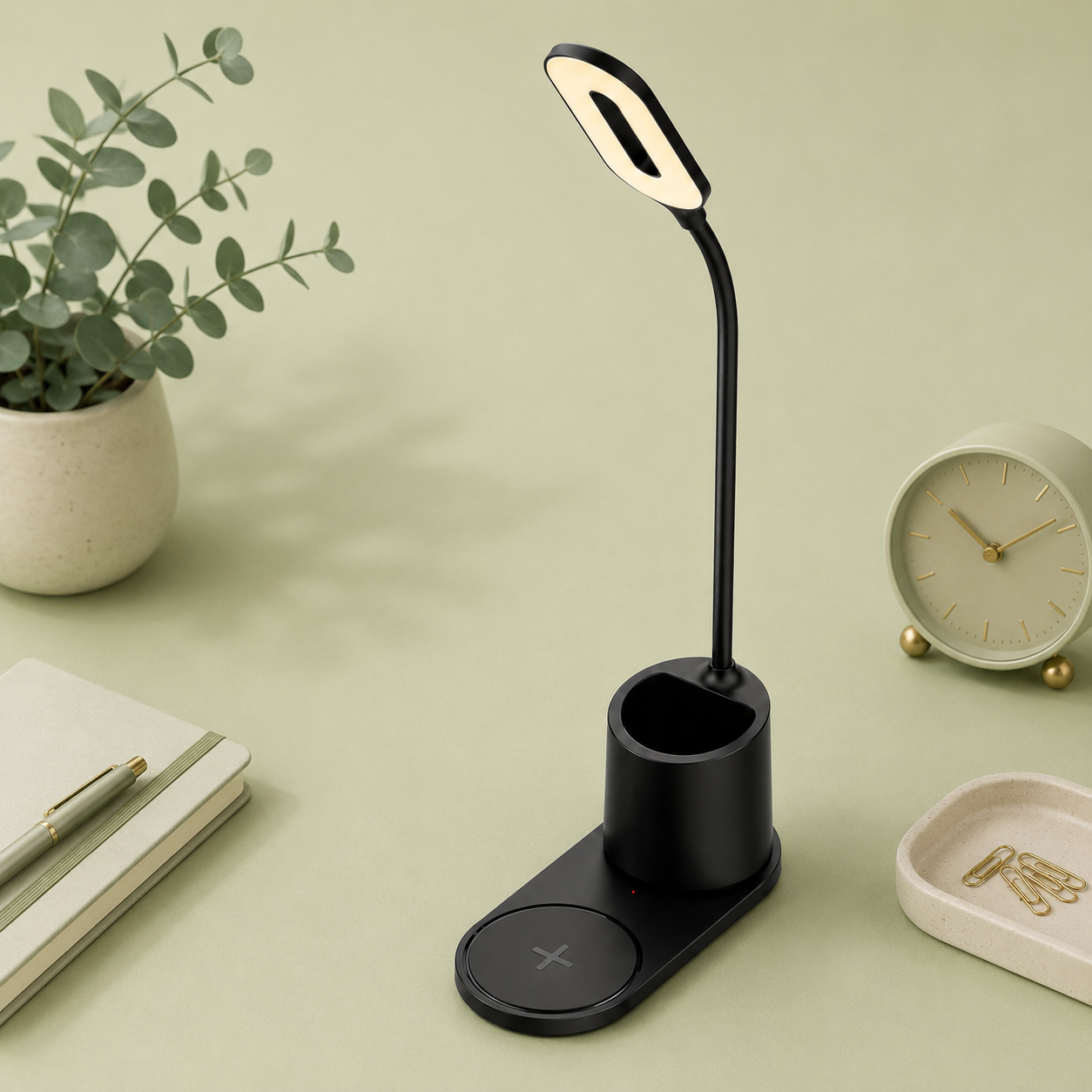 Gleam 3-in-1 Wireless Charging Desk Lamp &amp; Organizer