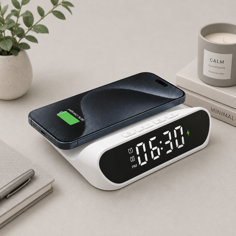 Wireless Charging Digital Alarm Clock