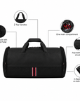 Pepe Jeans (Premium Black Travel Duffle Bag with Side Compartments)