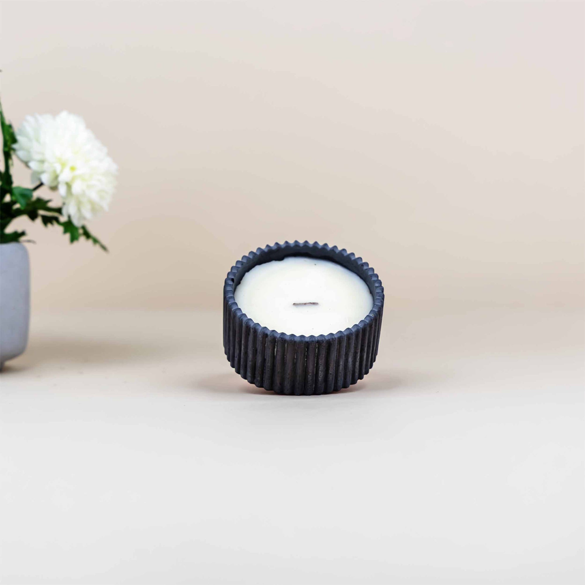 Black Concrete Candle