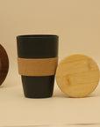 Eco-Friendly Bamboo Lid Coffee Mug with Cork Grip
