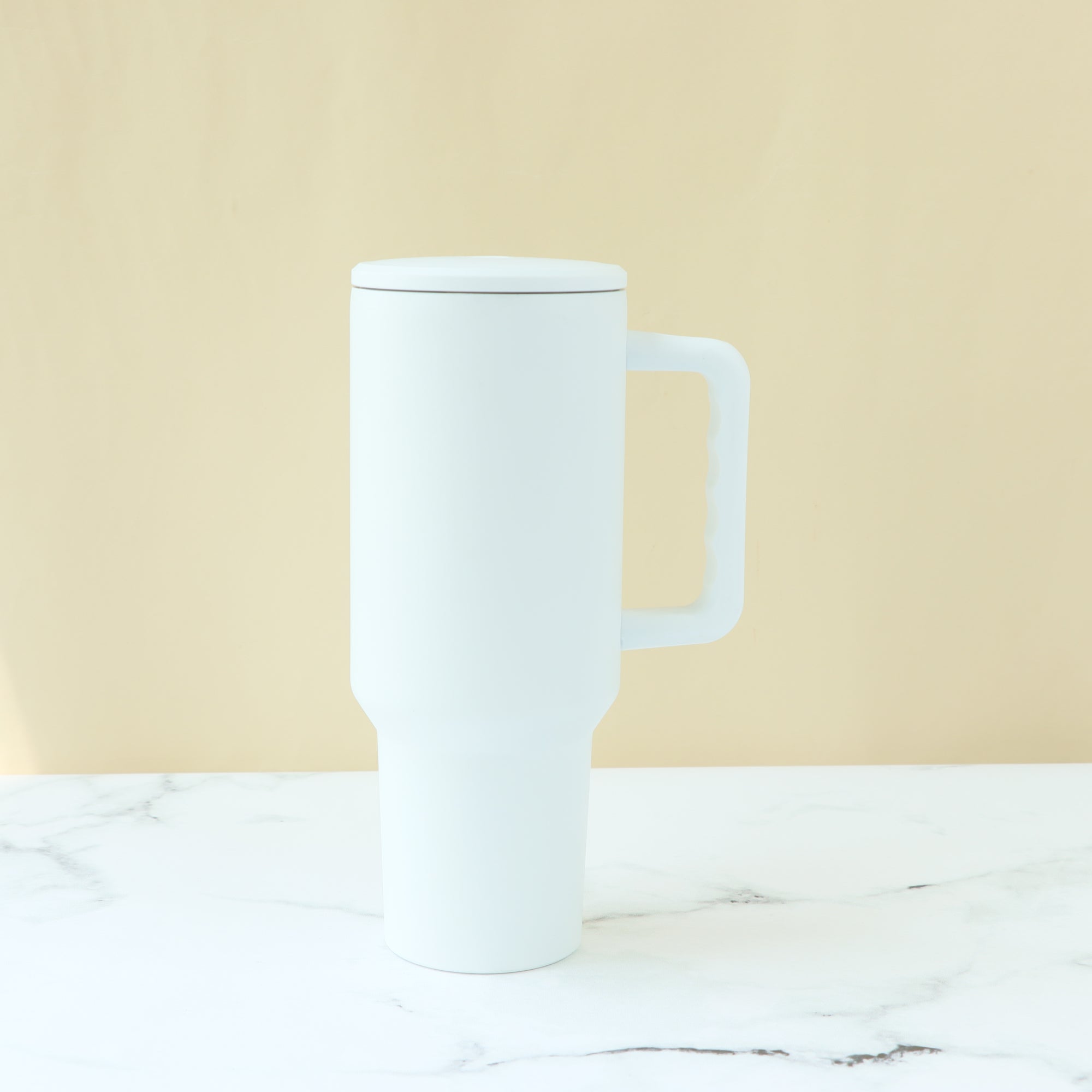 Insulated Stainless Steel Travel Tumbler with Handle &amp; Straw | 1200ml Reusable Mug