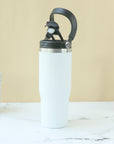 Insulated Stainless Steel Sports Water Bottle with Flip Straw Lid & Carry Handle | 750ml