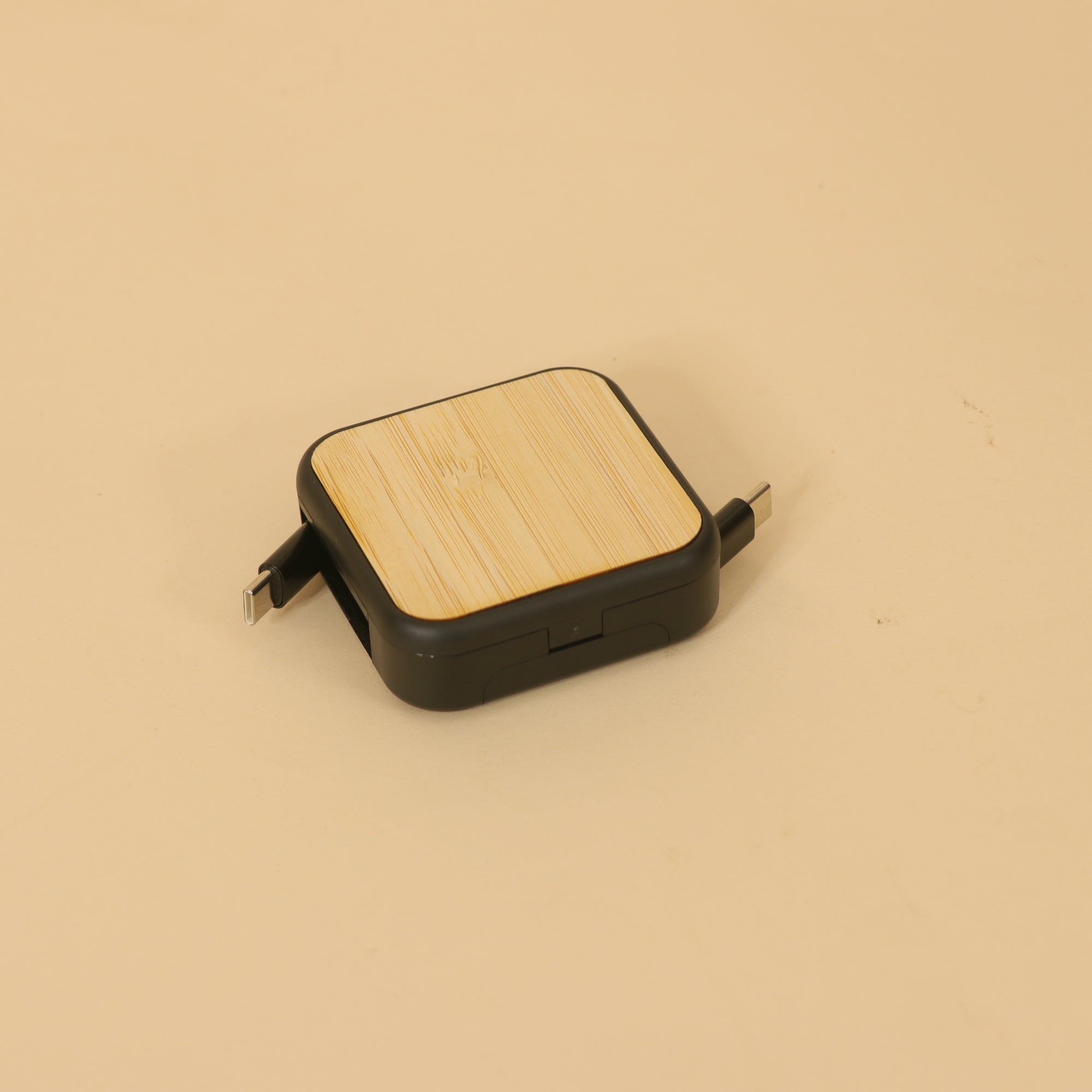 Bamboo Finish Multi-Connector Tech Kit | Compact Charging Adapter Set