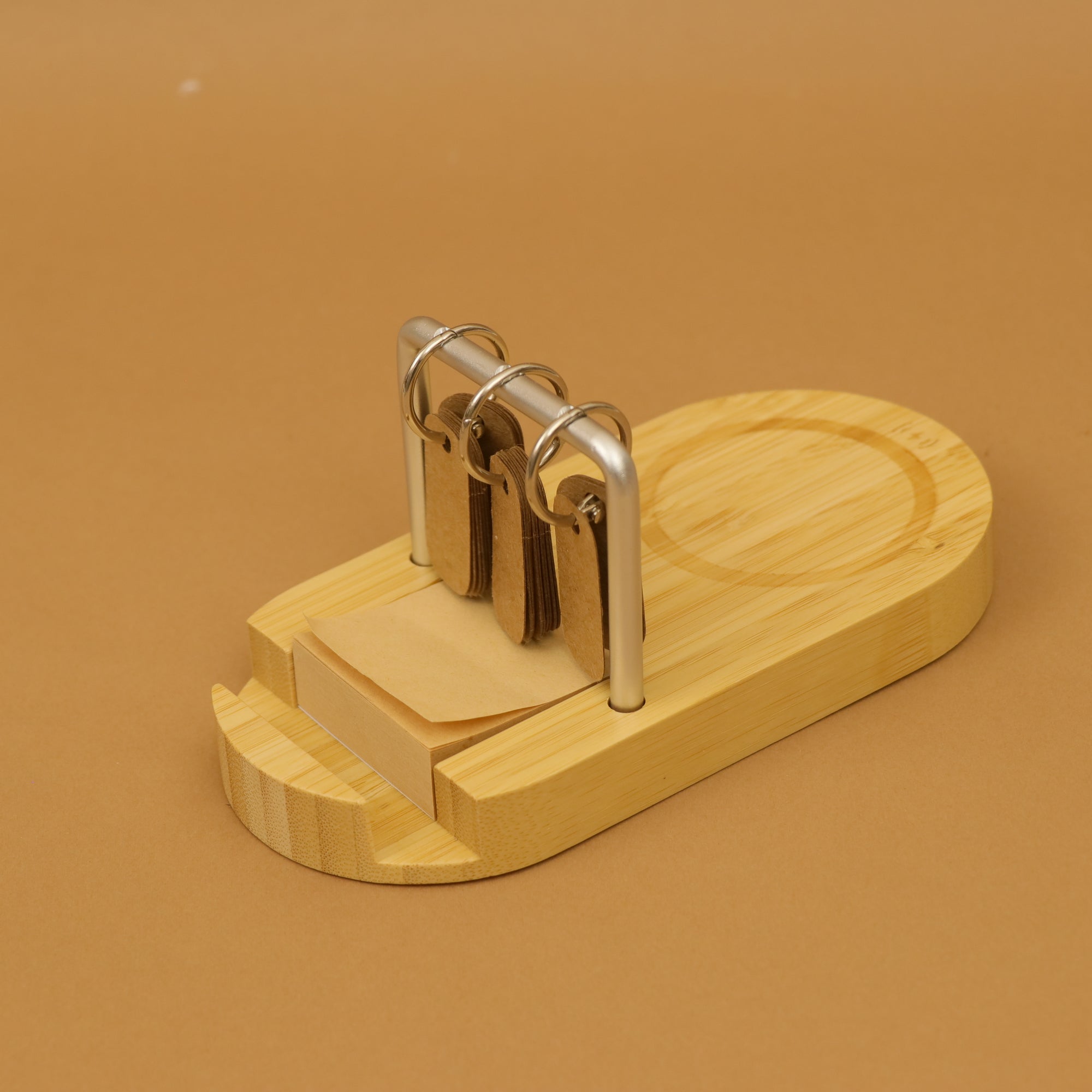 Bamboo Flip Desk Calendar with Wireless Charger