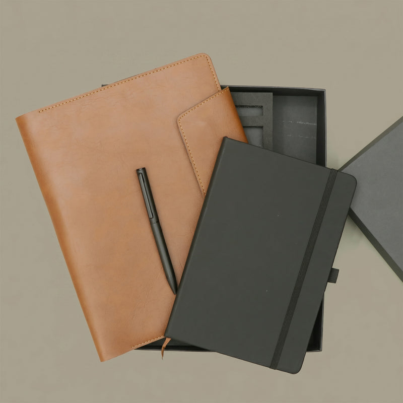 Leatherette Desk Organiser With Pen And dairy