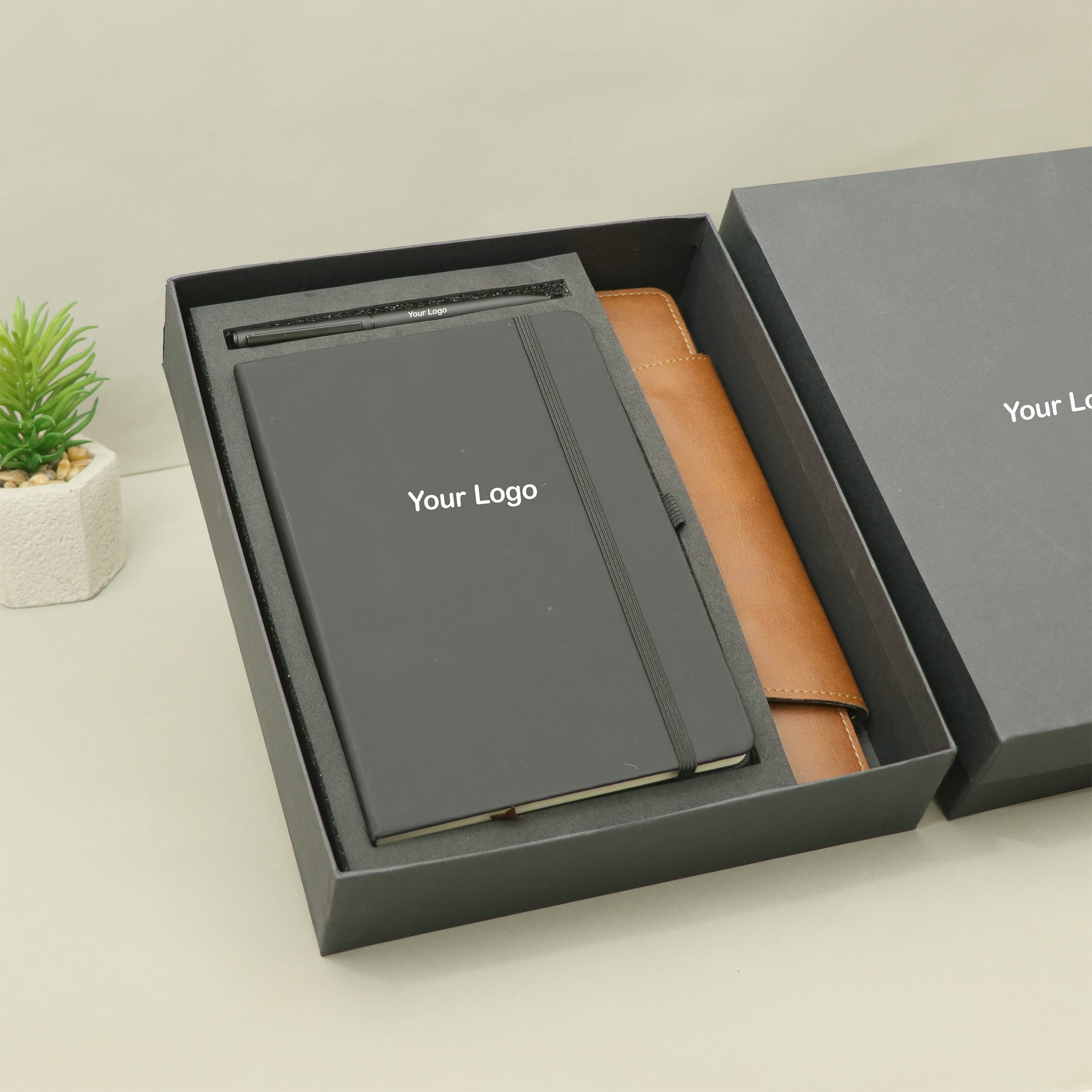 Leatherite Desk Organiser With Pen And dairy