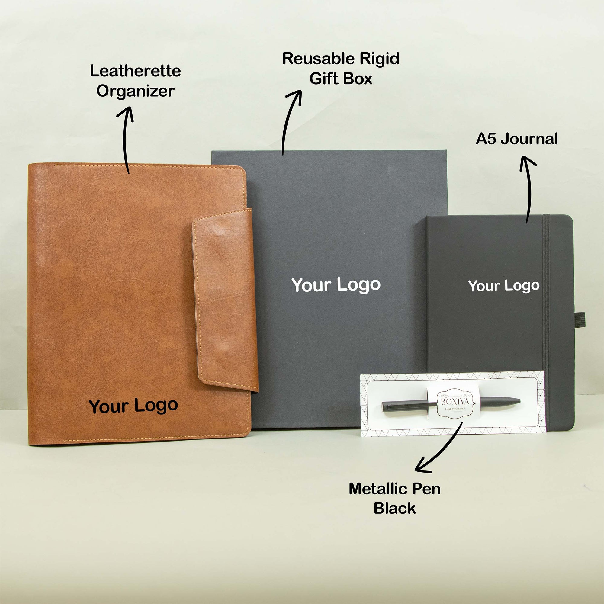 Leatherite Desk Organiser With Pen And dairy