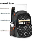 Modern Grey Printed Laptop Backpack
