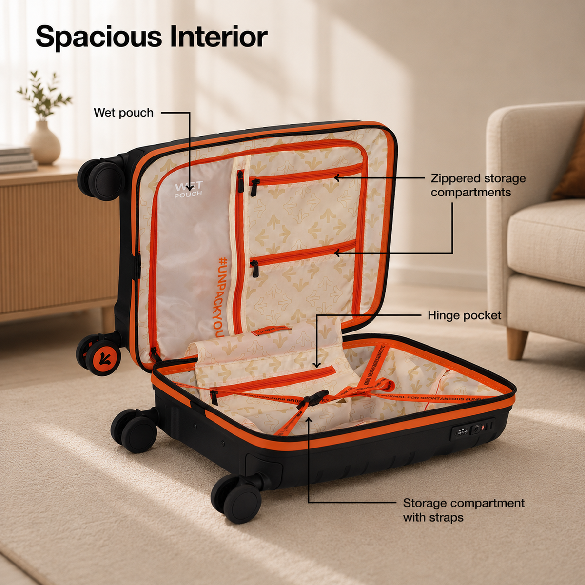 Nasher Miles Cabin Luggage Bag - Black