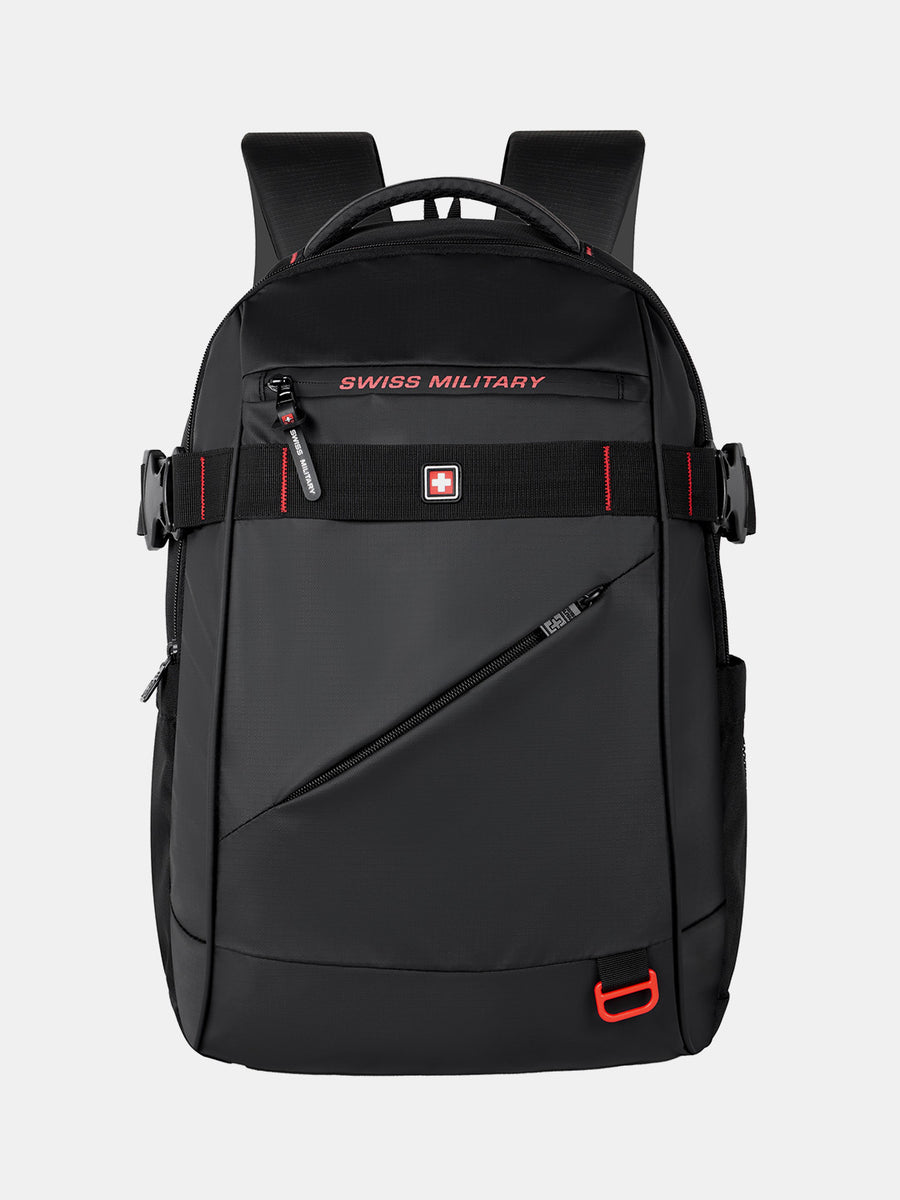 Swiss Military (Premium Black &amp; Red Travel Laptop Backpack)