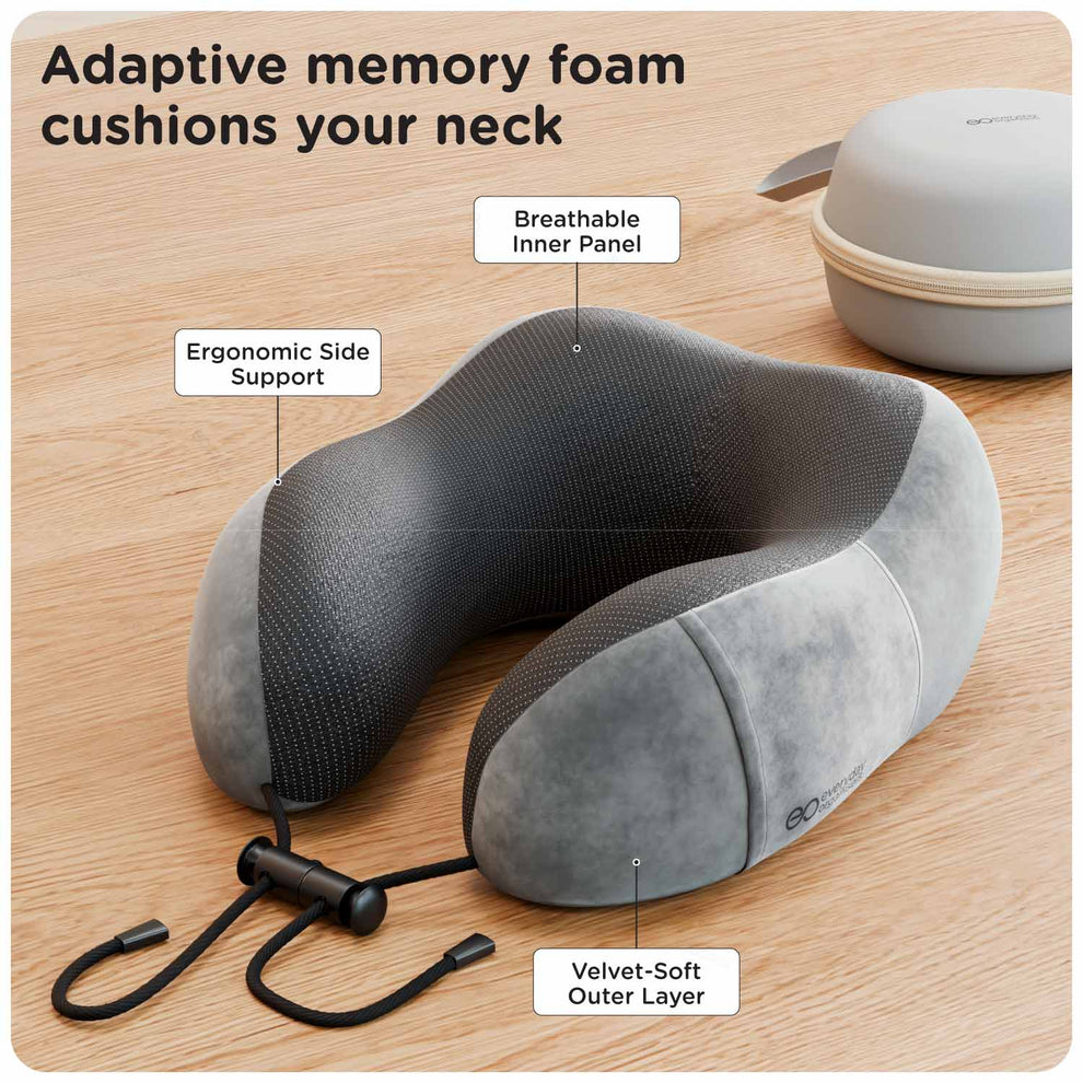 Ergonomic Memory Foam Travel Neck Pillow