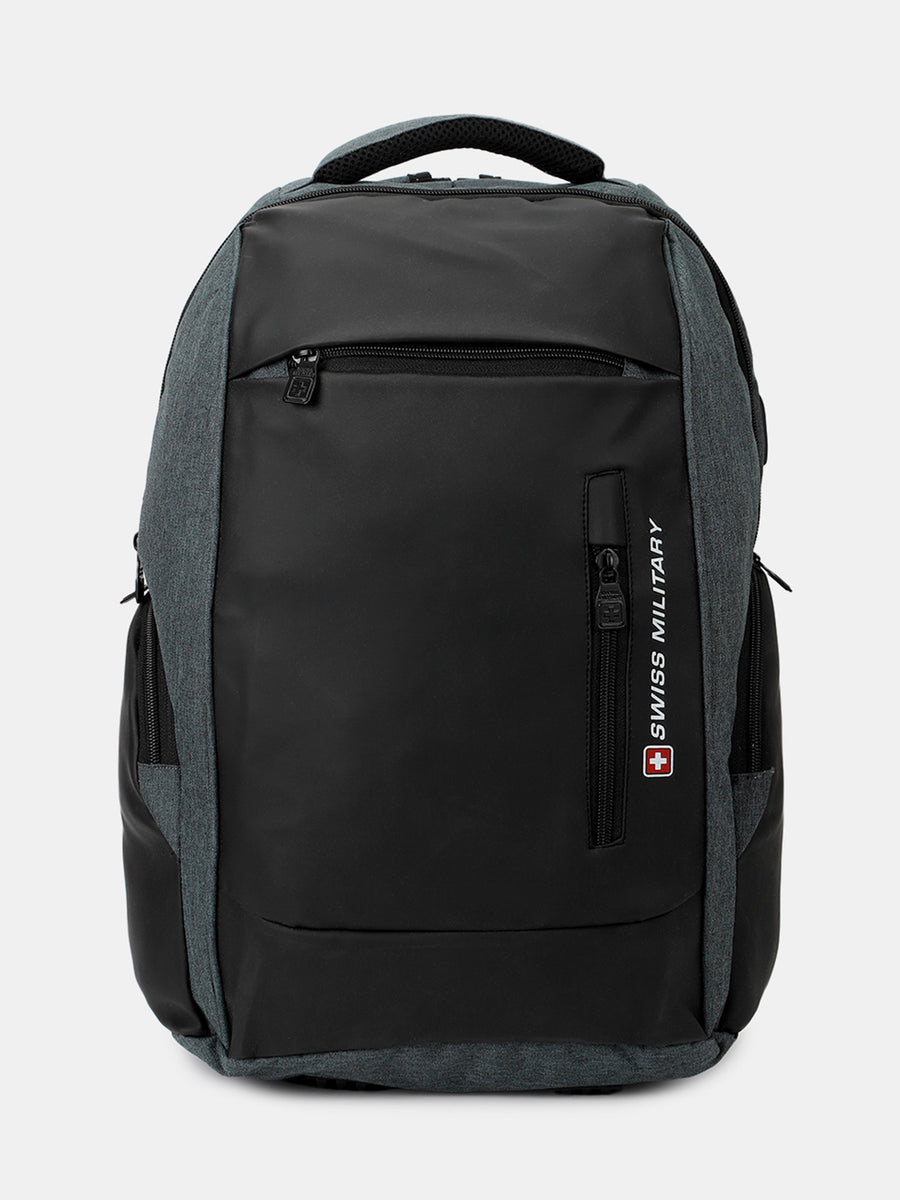 Swiss Military (Premium Black &amp; Grey Executive Laptop Backpack)